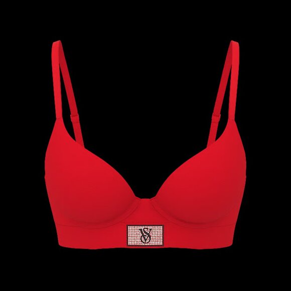 Victoria's Secret - Bra 34DDD Red Push Up T-Shirt Bling Underwire Full Coverage - Picture 4 of 6
